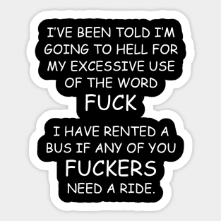 Bus Fuckers W/B Sticker